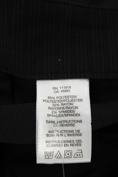 Michael Michael Kors Womens Striped Slim Leg Dress Pants Black Size 10