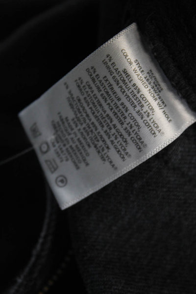 Re/Done Womens High Rise Skinny Leg Jeans Washed Black Cotton Size 24