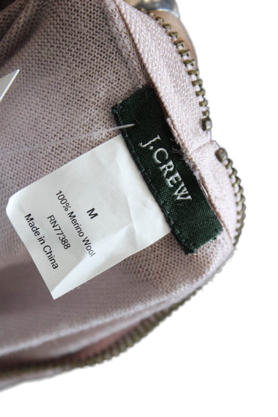J Crew Womens Front Zip Long Sleeve Crew Neck Jacket Mauve Wool Size Medium