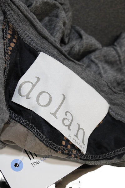 Dolan Womens Short Sleeve Scoop Neck Silk Knit Tee Shirt Gray Size Extra Small