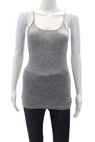 Morgane Le Fay Womens Heathered Round Neck Pullover Tank Top Gray Size S