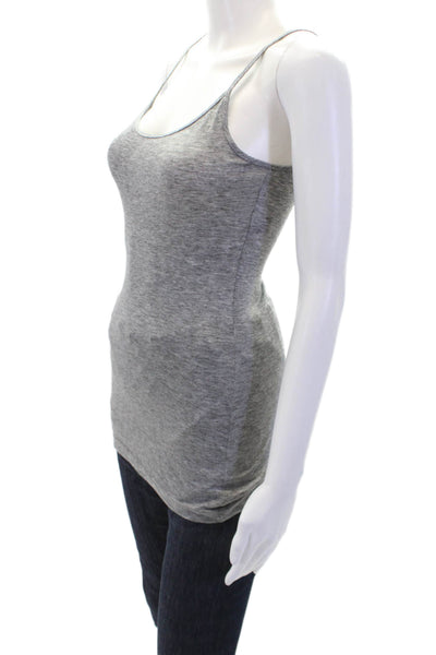 Morgane Le Fay Womens Heathered Round Neck Pullover Tank Top Gray Size S