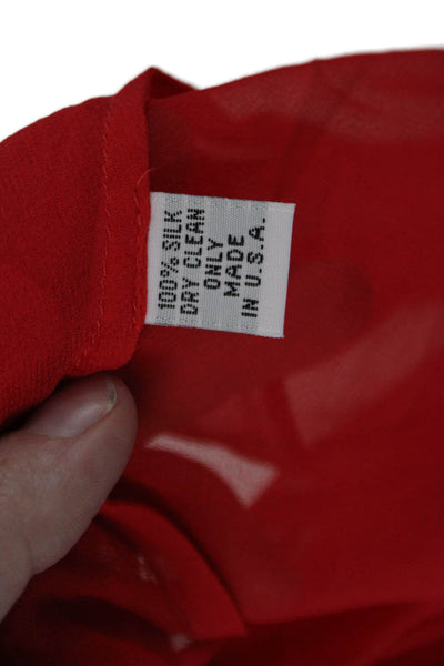 Kal Rieman Womesn Silk High Neck Sleeveless Pullover Blouse Top Red Size 4