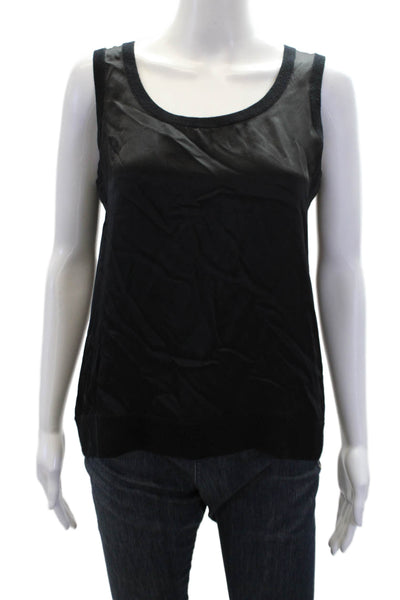 Worth New York Womens Wool Round Neck Pullover Tank Top Blouse Black Size P