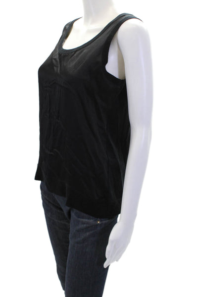 Worth New York Womens Wool Round Neck Pullover Tank Top Blouse Black Size P