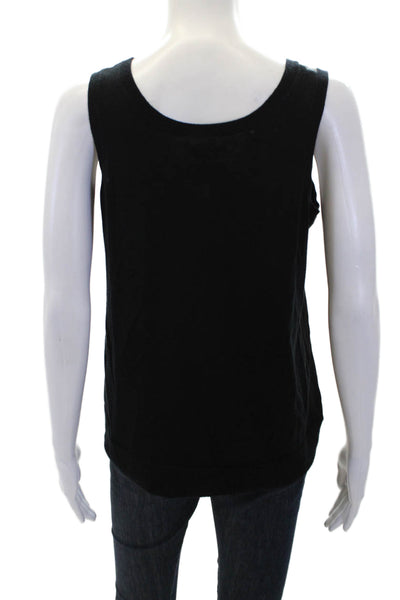 Worth New York Womens Wool Round Neck Pullover Tank Top Blouse Black Size P