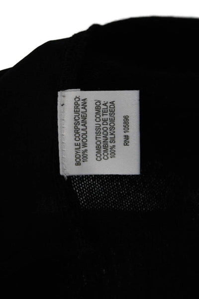 Worth New York Womens Wool Round Neck Pullover Tank Top Blouse Black Size P