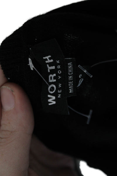 Worth New York Womens Wool Round Neck Pullover Tank Top Blouse Black Size P