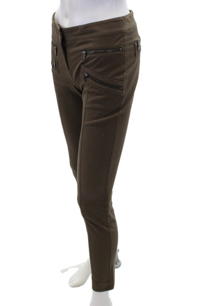 DKNY Womens Cotton Multi-Pocket Low-Rise Skinny Pants Trousers Brown Size 0
