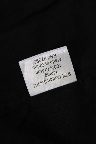Minden Chan Womens Cotton Double Breasted Zip Trim Jacket Black Size 6
