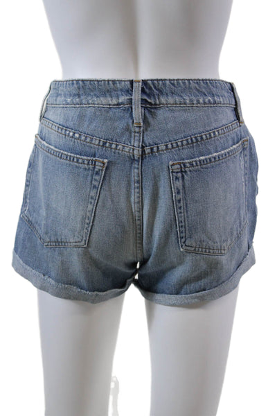 Frame Denim Womens Zipper Fly Le Grand Garcon Denim Shorts Blue Size 25