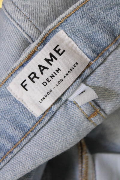 Frame Denim Womens Zipper Fly Mid Rise Distressed Denim Shorts Blue Size 26