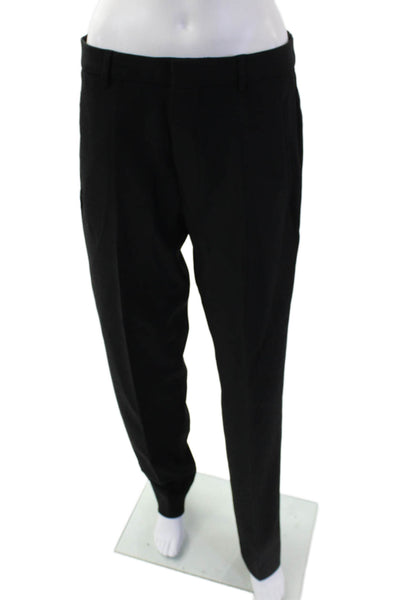 DKNY Womens Flat Front Straight Leg Trousers Black Size 30