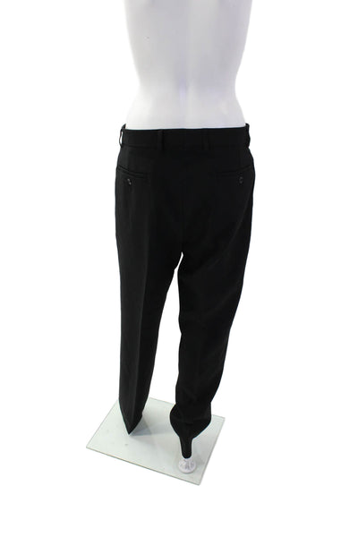 DKNY Womens Flat Front Straight Leg Trousers Black Size 30