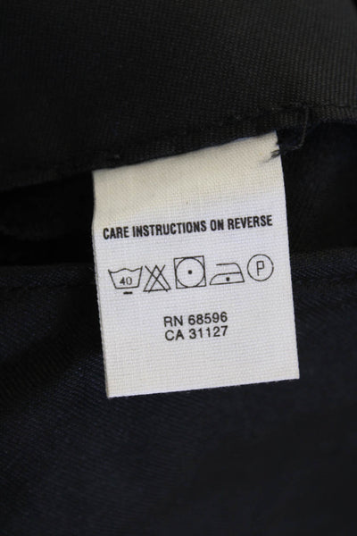 DKNY Womens Flat Front Straight Leg Trousers Black Size 30