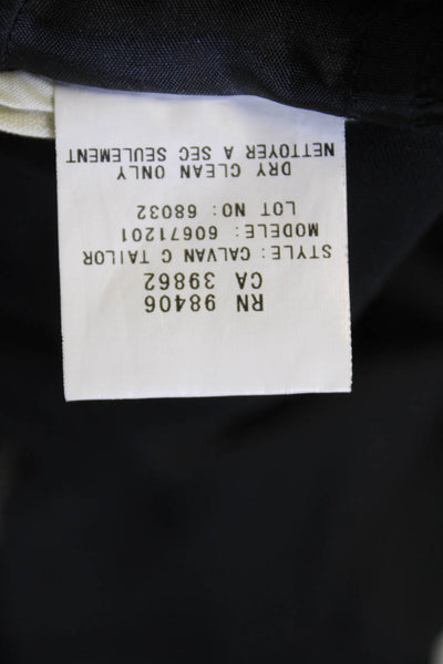 Theory Womens Wool Flat Front Straight Leg Trousers Black Size 2