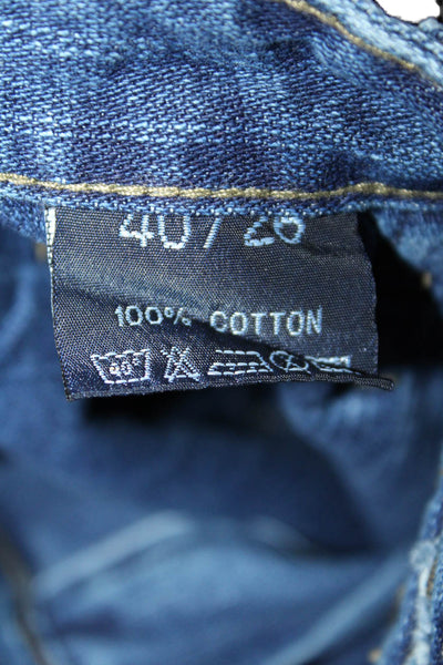 S.I.X. Jeans Womens Cotton Paneled Detail Cuffed Ankle Jeans Blue Size 40