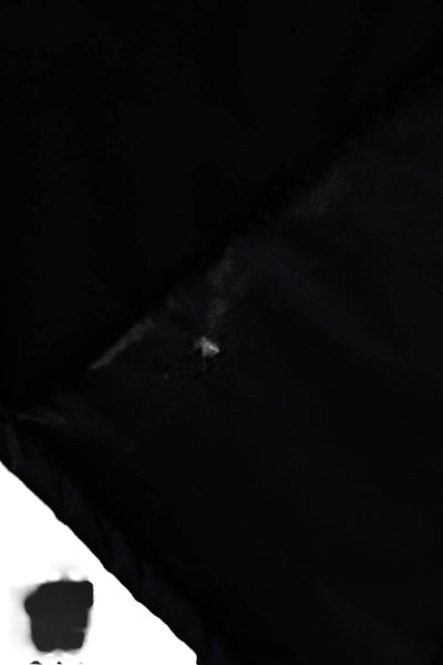 Marina Sport Womens Button Down Cropped Puffer Jacket Black Size 21