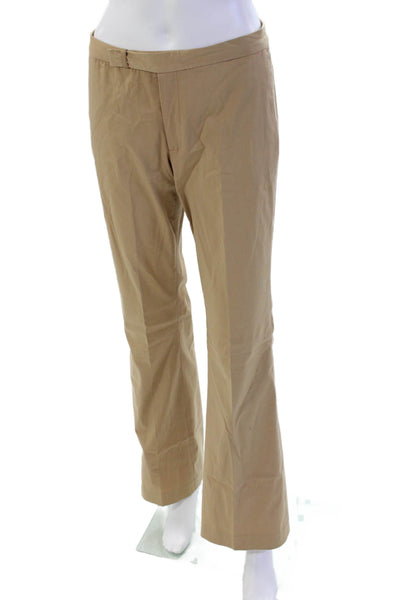 Rebecca Taylor Womens Zipper Fly Mid Rise Pleated Straight Pants Brown Size 6