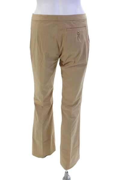 Rebecca Taylor Womens Zipper Fly Mid Rise Pleated Straight Pants Brown Size 6