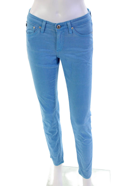 AG Adriano Goldschmied Womens Zipper Fly Mid Rise Stilt Cigarette Jeans Blue 26