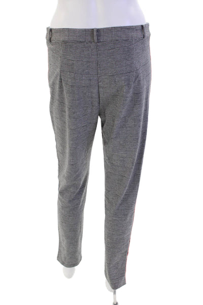 AMT Womens Zipper Fly Mid Rise Glen Plaid Trouser Pants Gray Red Size Medium