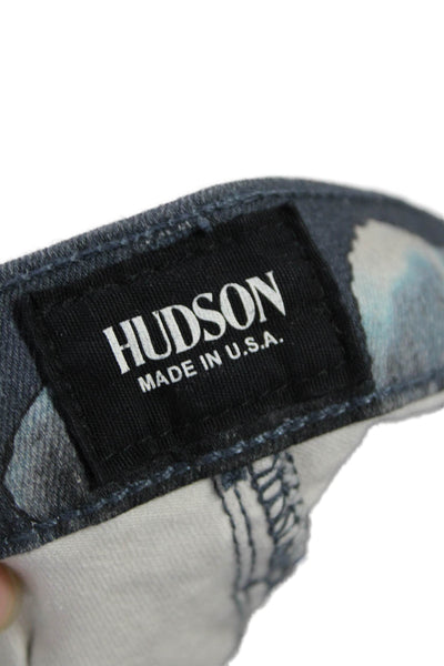 Hudson Womens Zipper Fly Mid Rise Cuffed Floral Cropped Jeans Gray Size 27
