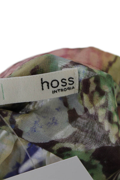 Hoss Intropia Womens 3/4 Sleeve Crew Neck Abstract Silk Top Multicolored IT 38