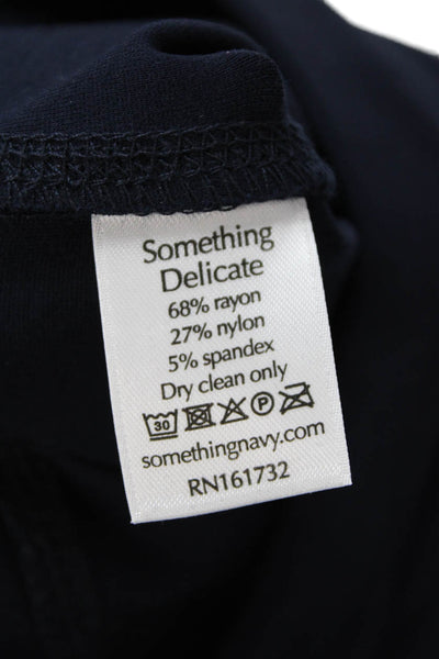 Something Navy Womens Pull-On Stretch High-Waisted Ponte Leggings Blue Size S