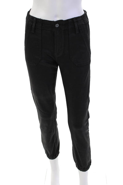 Paige Womens Cotton Zippered Mid-Rise Skinny Denim Jeans Black Size 25