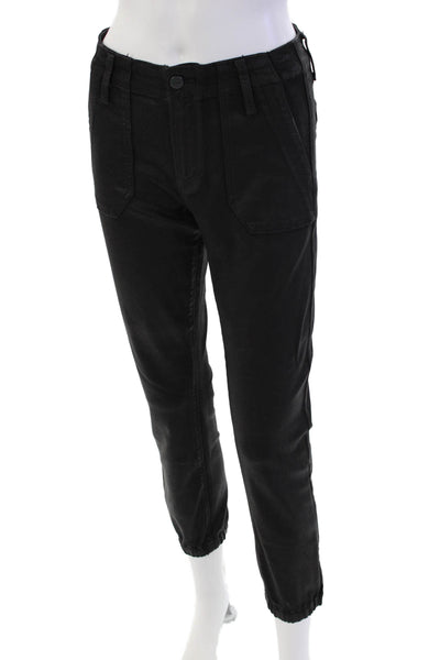 Paige Womens Cotton Zippered Mid-Rise Skinny Denim Jeans Black Size 25