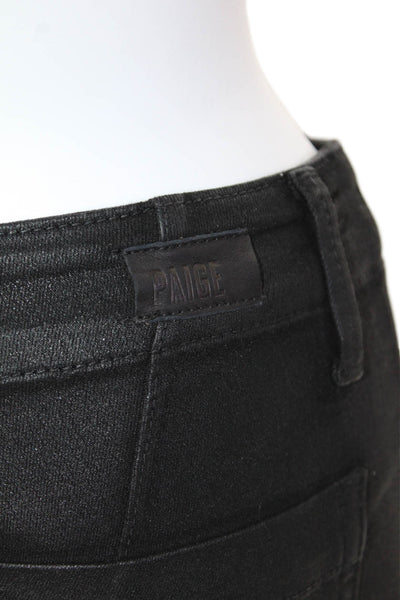 Paige Womens Cotton Zippered Mid-Rise Skinny Denim Jeans Black Size 25
