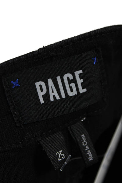 Paige Womens Cotton Zippered Mid-Rise Skinny Denim Jeans Black Size 25