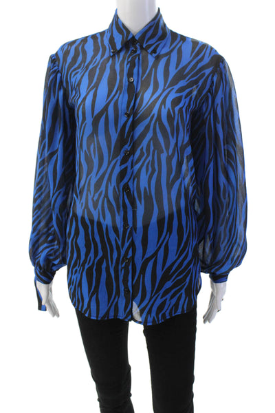 Robert Rodriguez Women's Long Sleeves Animal Print Button Up Shirt Size 2