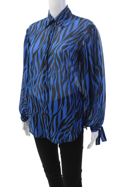 Robert Rodriguez Women's Long Sleeves Animal Print Button Up Shirt Size 2