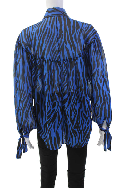 Robert Rodriguez Women's Long Sleeves Animal Print Button Up Shirt Size 2