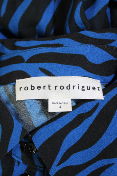 Robert Rodriguez Women's Long Sleeves Animal Print Button Up Shirt Size 2