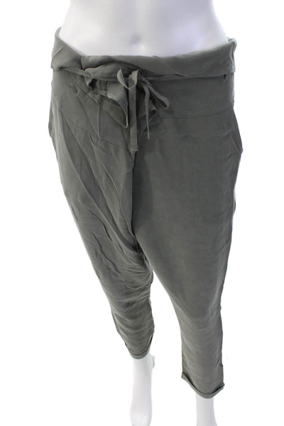 Gold Hawk Womens High Rise Drawstring Straight Silk Lightweight Pants Gray XS
