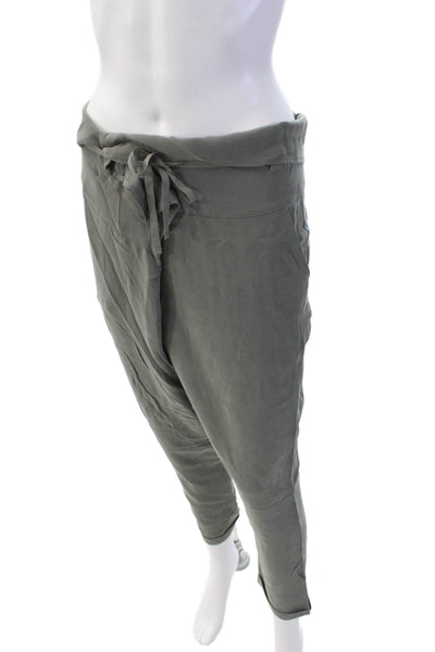 Gold Hawk Womens High Rise Drawstring Straight Silk Lightweight Pants Gray XS