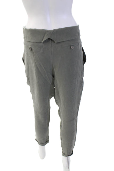Gold Hawk Womens High Rise Drawstring Straight Silk Lightweight Pants Gray XS