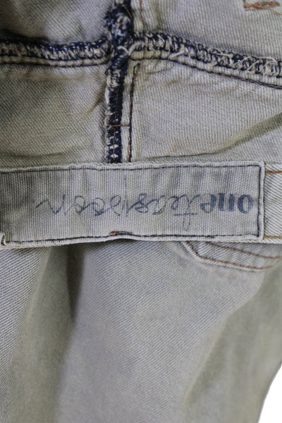 One by One Teaspoon Womens High Rise Embroidered Trim Distressed Jeans Brown 27