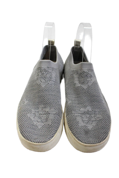 Kenneth Cole Womens Slip On Floral Knit Low Top Sneakers Gray White Size 7