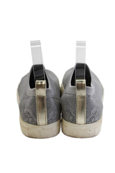 Kenneth Cole Womens Slip On Floral Knit Low Top Sneakers Gray White Size 7
