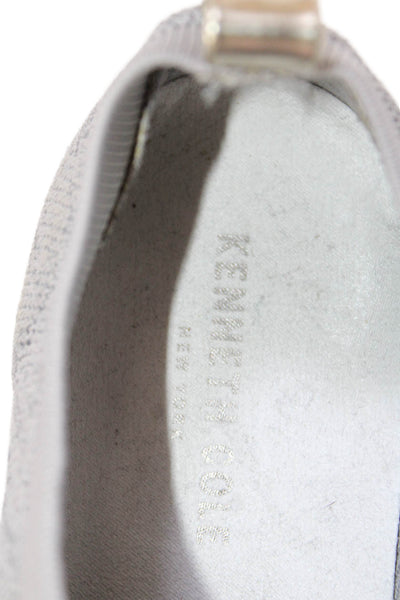 Kenneth Cole Womens Slip On Floral Knit Low Top Sneakers Gray White Size 7
