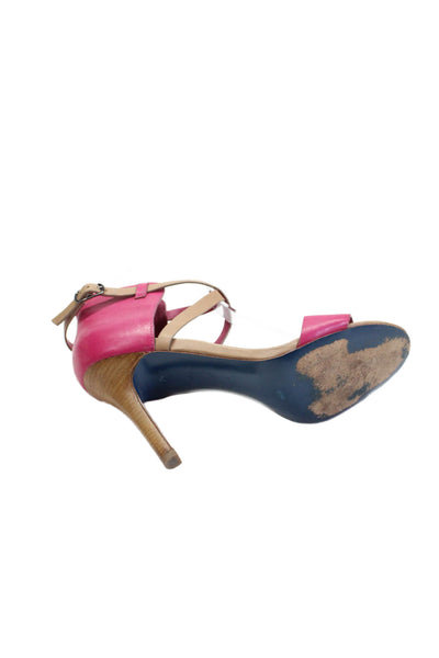 Maria Sharapova Cole Haan Womens Stiletto Ankle Strap Sandals Pink Size 6.5