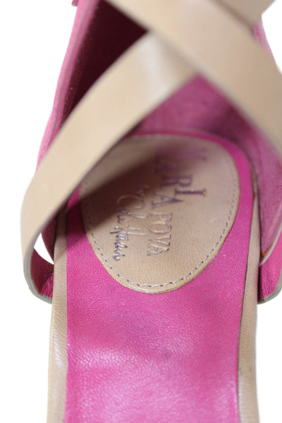 Maria Sharapova Cole Haan Womens Stiletto Ankle Strap Sandals Pink Size 6.5