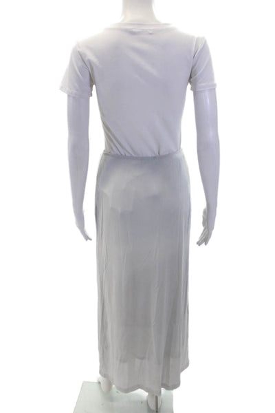 Glenfield Womens Lined Stretch Casual Midi Skirt Solid Gray Size M