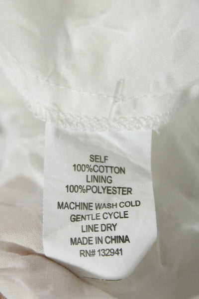 Amanda Uprichard Scoop Neck Sleeveless Ruffle Cotton Tank Top White Size XS