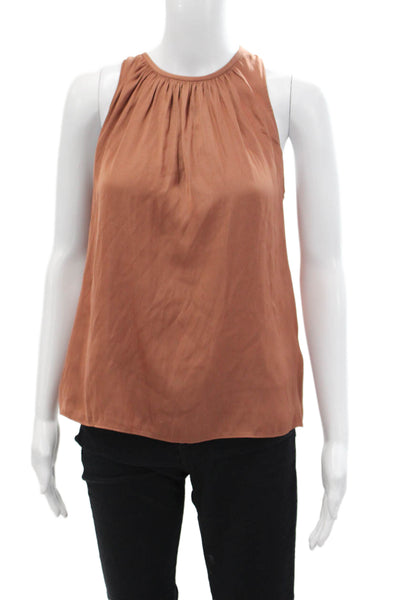 Current Air Women's Scoop Neck Sleeveless Dressy Tank Top Brown Size S