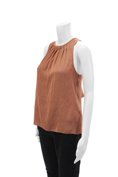 Current Air Women's Scoop Neck Sleeveless Dressy Tank Top Brown Size S